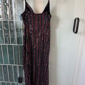 Laundry By Shelli Segal Black and Red Slip Dress Spaghetti Strap